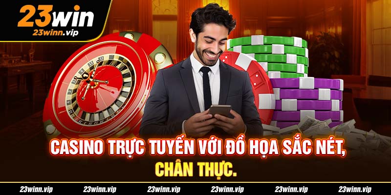 Casino trực tuyến với đồ sắc nét, chân thực